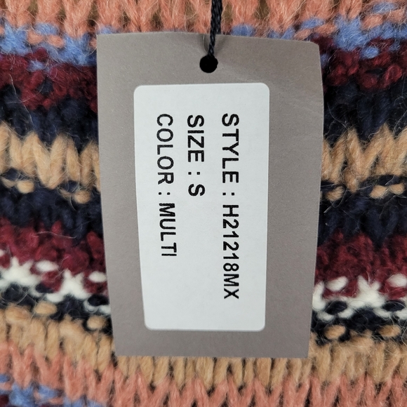 NWT Anthropologie Elsamanda Striped Chunky Knit Alpaca Wool Sweater Size S - Picture 8 of 10